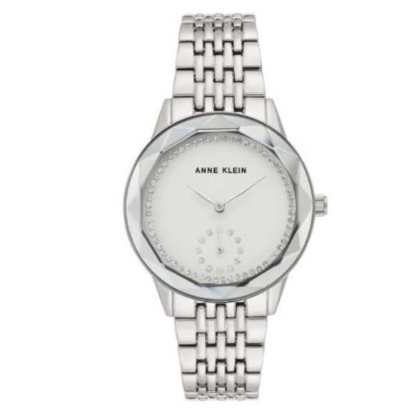 Anne Klein Women's Silver-Tone Bracelet Watch 34mm